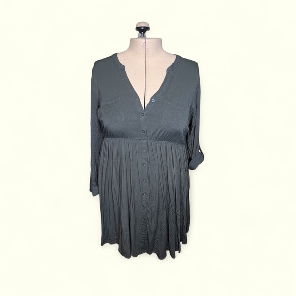 torrid Dresses & Skirts - Torrid Olive Green Button Up Dress